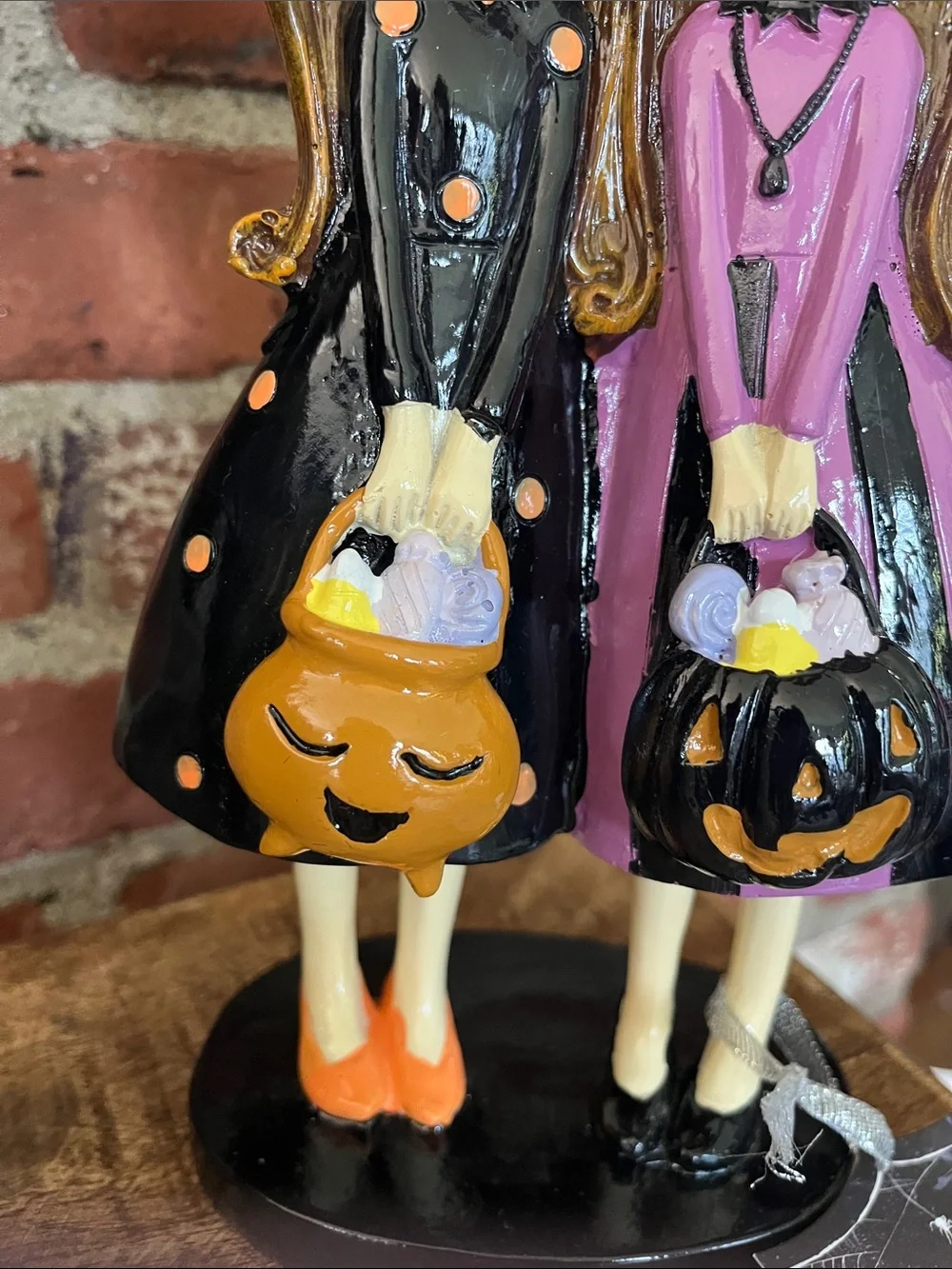 Bella Luxx Black & Purple Witch Pair with Orange Hats